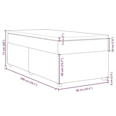 Boxspring met matras stof crèmekleurig 90x200 cm