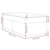 Boxspring met matras stof crèmekleurig 90x200 cm - thumbnail