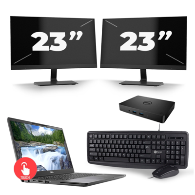 Dell Latitude 7300 - Intel Core i5-8e Generatie - 13 inch - Touch - 16GB RAM - 256GB SSD - Windows 11 Home + 2x 23 inch Monitor Dell Latitude 7300 - Intel Core i5-8e Generatie - 13 inch - Touch - 16GB RAM - 256GB SSD - Windows 11 Home + 2x 23 inch Monitor