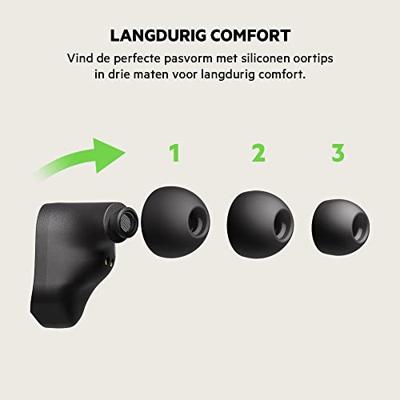 Belkin AUC001btBK SoundForm True Wireless Earbuds (Bluetooth-oordopjes voor iPhone, Samsung, Google, bedieningsknoppen, draagbaar oplaadhoesje, 24 uur luistertijd, ruisisolatie, zweetbestendig, zwart),Eén maat