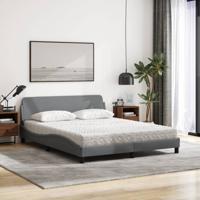 Bed met matras stof lichtgrijs 160x200 cm - thumbnail
