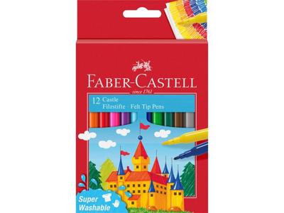 Faber Castell FC-554201 Viltstift 12 Stuks Uitwasbaar Karton Etui Faber Castell FC-554201 Viltstift 12 Stuks Uitwasbaar Karton Etui