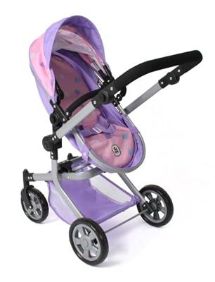 Combi-poppenwagen Mika - Hearts Lila