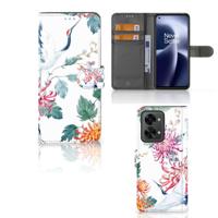 OnePlus Nord 2T | Telefoonhoesje | Met pasjeshouder | Bird Flowers - thumbnail