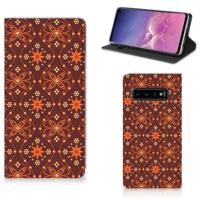 Samsung Galaxy S10 | Hoesje met Magneet | Batik Brown - thumbnail