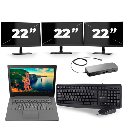 Lenovo V330-14IKB - Intel Core i5-8e Generatie - 14 inch - 16GB RAM - 256GB SSD - Windows 11 + 3x 22 inch Monitor Lenovo V330-14IKB - Intel Core i5-8e Generatie - 14 inch - 16GB RAM - 256GB SSD - Windows 11 + 3x 22 inch Monitor