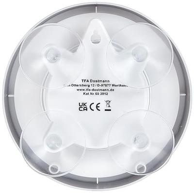 TFA Dostmann 60.3012 Wandklok Kwarts 160 mm x 45 mm Zilver Geschikt voor vochtige ruimtes TFA Dostmann 60.3012 Wandklok Kwarts 160 mm x 45 mm Zilver Geschikt voor vochtige ruimtes