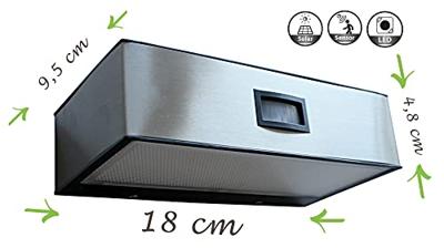 Buitenlamp solar zilver &apos;Brick&apos; breed downlighter 18 cm