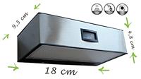 Buitenlamp solar zilver &apos;Brick&apos; breed downlighter 18 cm - thumbnail