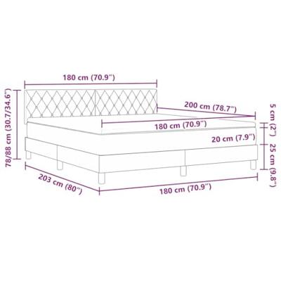 Boxspringbed met matras en LED fluweel donkergrijs 180x200 cm