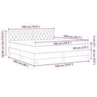 Boxspringbed met matras en LED fluweel donkergrijs 180x200 cm - thumbnail