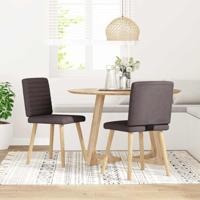 Eetkamerstoelen 2 st stof donkerbruin - thumbnail