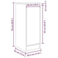 Dressoir 29,5x34x76 cm bewerkt hout oud houtkleurig - thumbnail