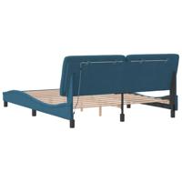 Bedframe met LED-verlichting fluweel blauw 160x200 cm - thumbnail