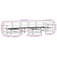 8-delige Loungeset massief grenenhout wit - thumbnail