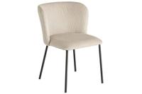 Design stoel LYON beige corduroy zwarte metalen poten - 44961 - thumbnail