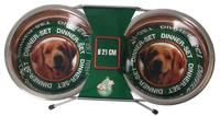Dinner-set inclusief 2 RVS bakken 21 cm Eet-en-drinkbakken-hond Gebr. de Boon - Gebr de boon - thumbnail