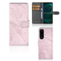 Sony Xperia 5III | Bookcase | Marble Pink - Origineel Cadeau Vriendin - thumbnail