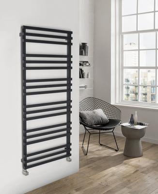 Designradiator Sapho Fantina Recht 50x121,5 cm 495W Mat Zwart Sapho
