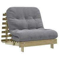 Futon slaapbank met matras 90x206x11 cm gempregneerd hout - thumbnail