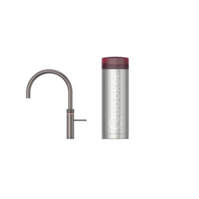 Quooker Fusion Round Keukenkraan Set - Kokend Warm- en Koud Water - Gunmetal - met COMBI+ Reservoir