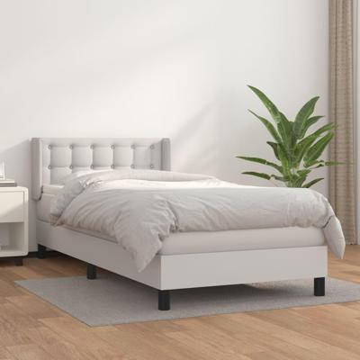 Boxspring met matras kunstleer wit 90x200 cm