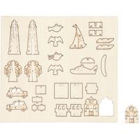 Creativ Company Diy houten figuren, elke dag, l: 15,5 cm, b: 17 cm, dikte 3 mm, 1 doos - thumbnail