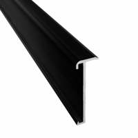 Küberit - Trapneusprofiel 845 Zwart mat F16 14x43mm t.b.v. 2-3mm PVC - 300cm - thumbnail