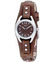 Horlogeband Fossil JR1243 Onderliggend Leder Bruin 8mm - thumbnail