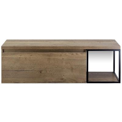 Frozen Badmeubelset 140 cm - Greeplijst in Kleur - Zwart Frame - Wastafelbovenblad Tabacco