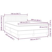 Boxspring met matras en LED fluweel donkergrijs 140x220 cm - thumbnail