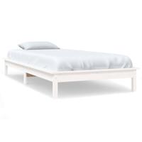 Bedframe massief grenenhout wit 90x190 cm - thumbnail