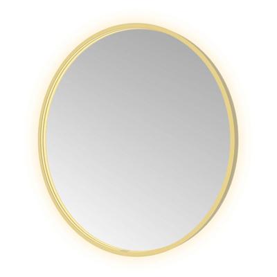 Spiegel Hotbath &MORE 80x80 cm LED-Verlichting Spiegelverwarming Rond Geborsteld Messing PVD Spiegel Hotbath &MORE 80x80 cm LED-Verlichting Spiegelverwarming Rond Geborsteld Messing PVD