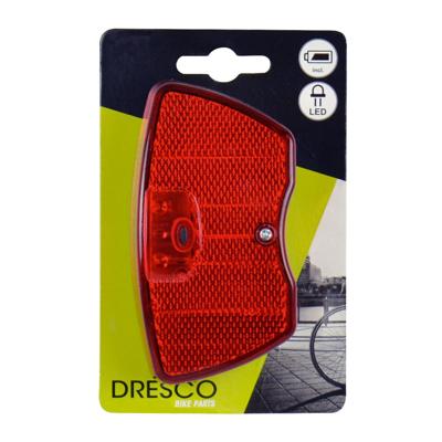 Dresco achterlicht met reflector 3 led batterijen rood/zwart