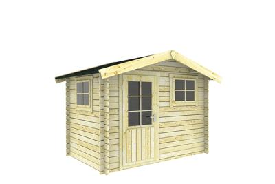 Interflex 3020 Blokhut 300x200 cm 28 mm vuren blank- Zadeldak- Onbehandeld vurenhout- Interflex