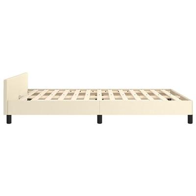 Bedframe met hoofdbord kunstleer crèmekleurig 140x190 cm