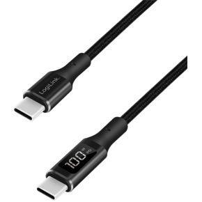 LogiLink CU0181 USB-C-kabel USB 2.0 USB-A stekker 1.00 m Zwart Stekker past op beide manieren LogiLink CU0181 USB-C-kabel USB 2.0 USB-A stekker 1.00 m Zwart Stekker past op beide manieren