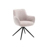Tower Living Draaibare Eetkamerstoel 'Fondo' Chenille, kleur beige - thumbnail