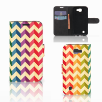 LG K4 Telefoon Hoesje Zigzag Multi Color - thumbnail