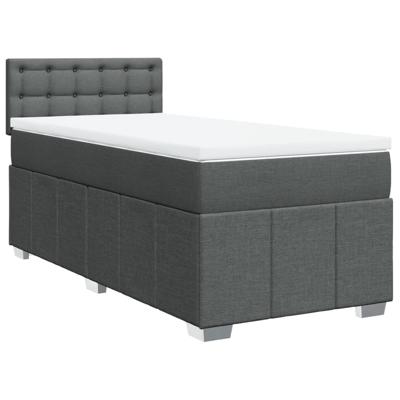 Boxspring met matras stof donkergrijs 120x200 cm - thumbnail