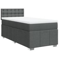 Boxspring met matras stof donkergrijs 90x190 cm - thumbnail
