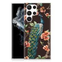 Samsung Galaxy S22 Ultra | TPU Hoesje | Pauw met Bloemen - thumbnail