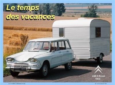 Wandplaat Citroen Ami 6 met caravan