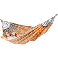 Tweepersoons hangmat - 350x160cm - OranjeRoze - 160kg draagkracht- 100% katoen - binnen & buiten - thumbnail