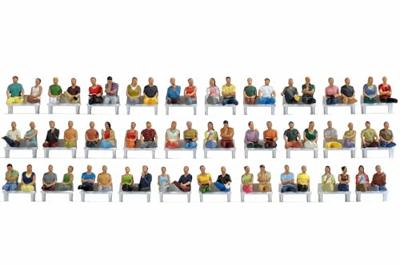 NOCH 0016072 H0 Megavoordeelset zittende reizigers figuren Geverfd, Zittend