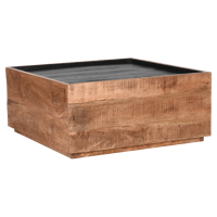 LABEL51 Salontafel Noble - Rough - Mangohout - 80x80 cm - thumbnail