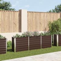 VidaXL Plantenbak verhoogd 240x40x77 cm gegalvaniseerd staal bruin - thumbnail