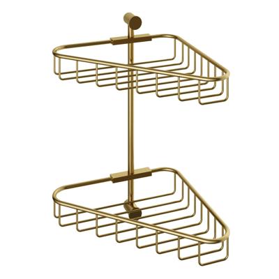 Hoekdraadkorf Hotbath Cobber Dubbel Wandmodel Geborsteld Messing PVD