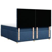 Boxspring met matras stof blauw 200x200 cm - thumbnail