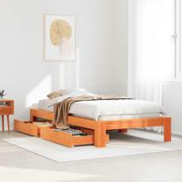 Bedframe zonder matras massief grenenhout wasbruin 90x200 cm - thumbnail